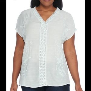 ☀️Daisy eyelet lace top 3/$21